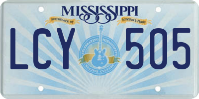 MS license plate LCY505