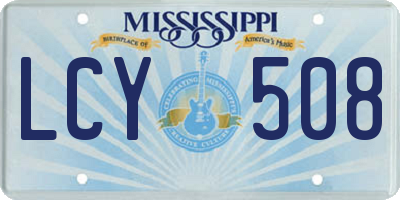 MS license plate LCY508