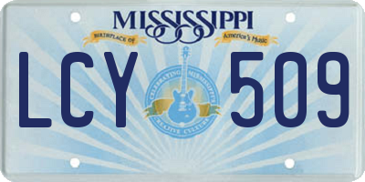 MS license plate LCY509
