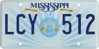 MS license plate LCY512