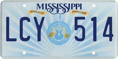MS license plate LCY514