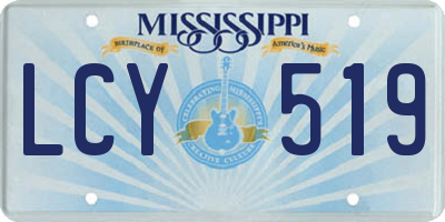 MS license plate LCY519