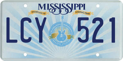 MS license plate LCY521