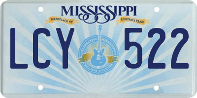 MS license plate LCY522