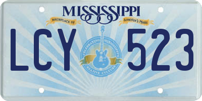 MS license plate LCY523