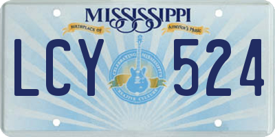 MS license plate LCY524