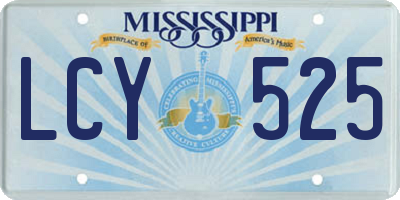 MS license plate LCY525