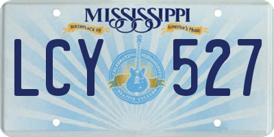 MS license plate LCY527