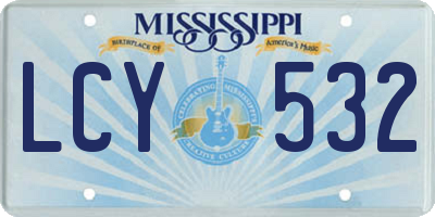 MS license plate LCY532