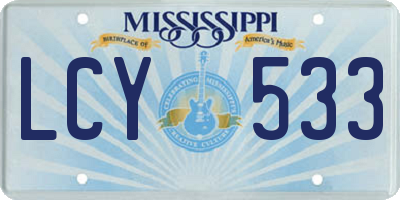MS license plate LCY533