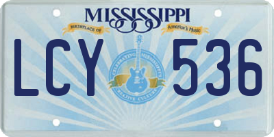 MS license plate LCY536