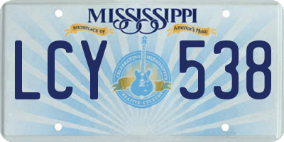 MS license plate LCY538