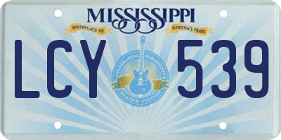 MS license plate LCY539