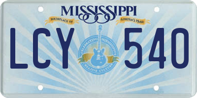 MS license plate LCY540
