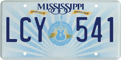 MS license plate LCY541