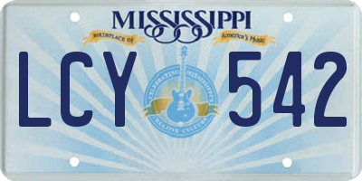 MS license plate LCY542