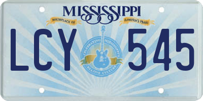 MS license plate LCY545