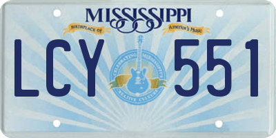 MS license plate LCY551