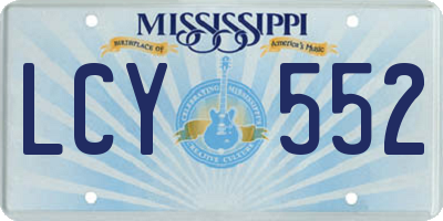 MS license plate LCY552