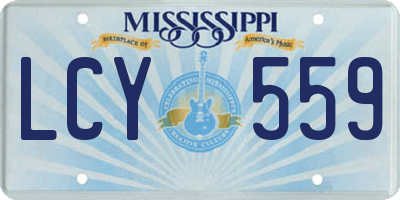 MS license plate LCY559