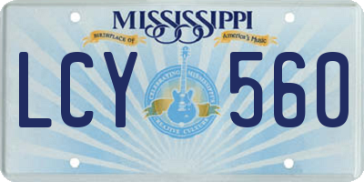 MS license plate LCY560