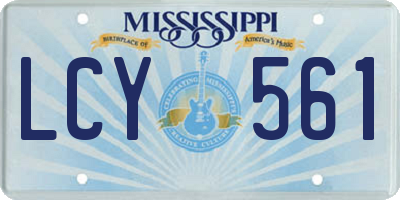 MS license plate LCY561