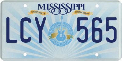 MS license plate LCY565