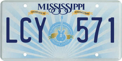 MS license plate LCY571