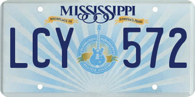 MS license plate LCY572