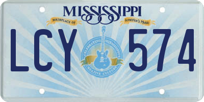 MS license plate LCY574