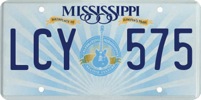 MS license plate LCY575
