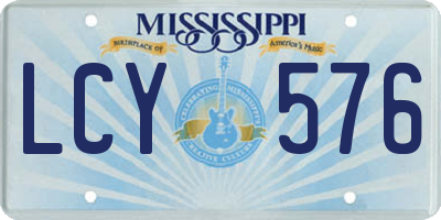 MS license plate LCY576