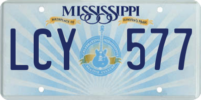 MS license plate LCY577