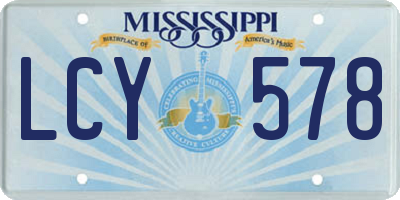 MS license plate LCY578