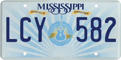MS license plate LCY582