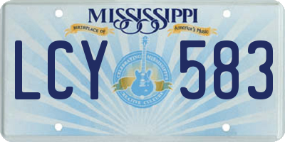 MS license plate LCY583