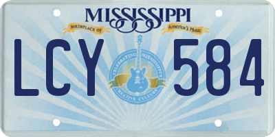 MS license plate LCY584