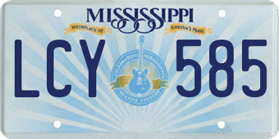 MS license plate LCY585
