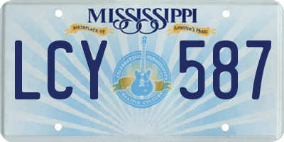 MS license plate LCY587