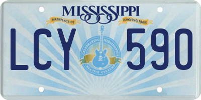 MS license plate LCY590