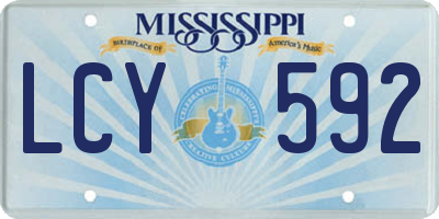 MS license plate LCY592