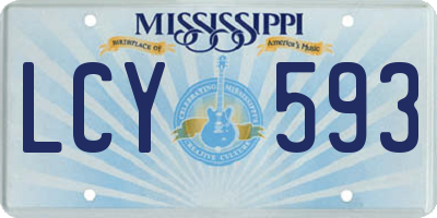 MS license plate LCY593