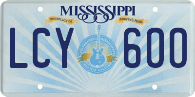 MS license plate LCY600