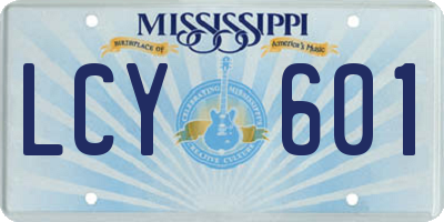 MS license plate LCY601