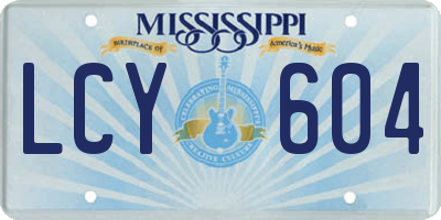 MS license plate LCY604