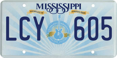 MS license plate LCY605