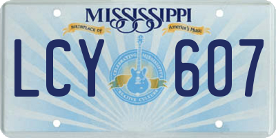 MS license plate LCY607