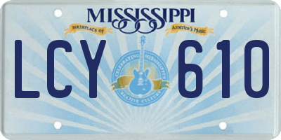 MS license plate LCY610