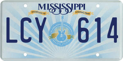 MS license plate LCY614