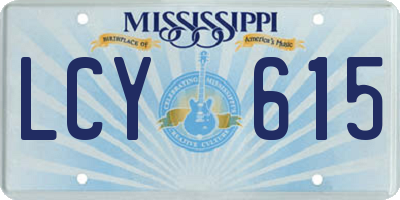 MS license plate LCY615